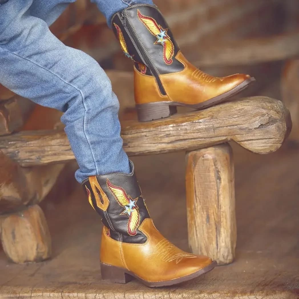 Bota texana infantil caramelo